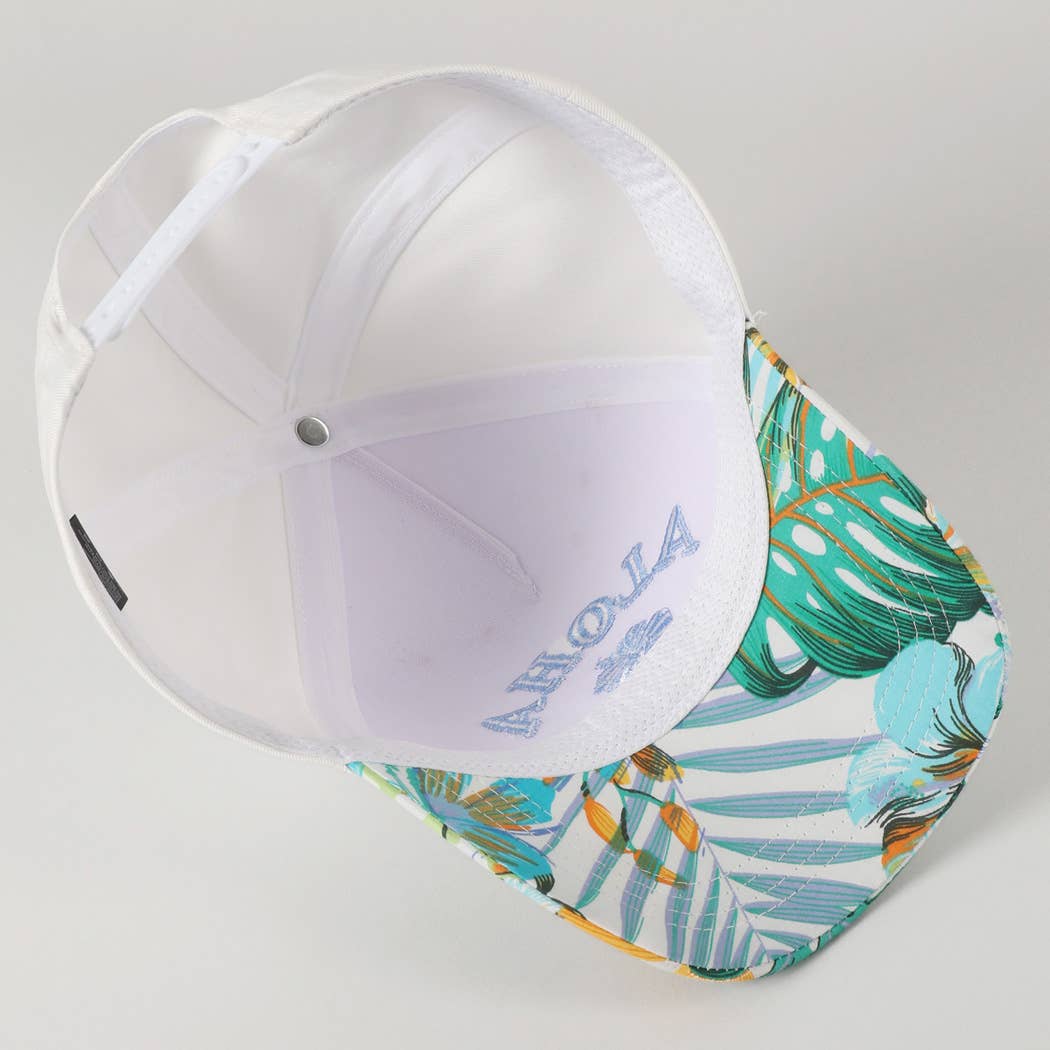Fashion City - Wholesale Trucker Hat - Unisex - Aloha Tropical Design Embroidery Trucker Hat2