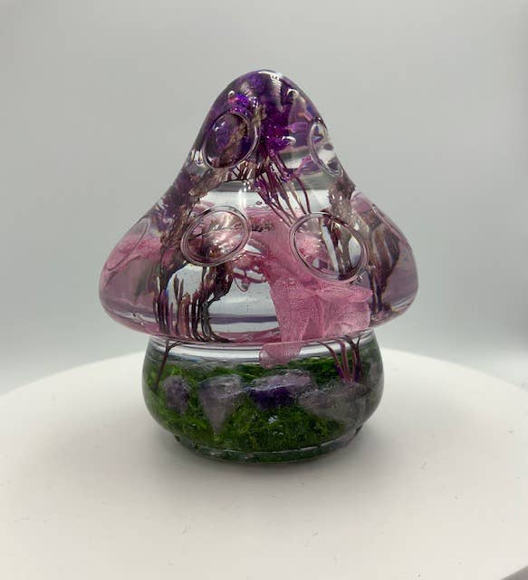 Seriously Perfect Finds, LLC – wholesale Dekorativ statyett – Stor svampfigur med ametistkristaller1