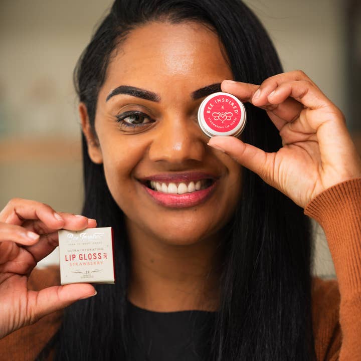Bee Inspired - Wholesale Lip Gloss - Strawberry Lip Gloss | Ultra-Hydrating Botanicals & Beeswax4