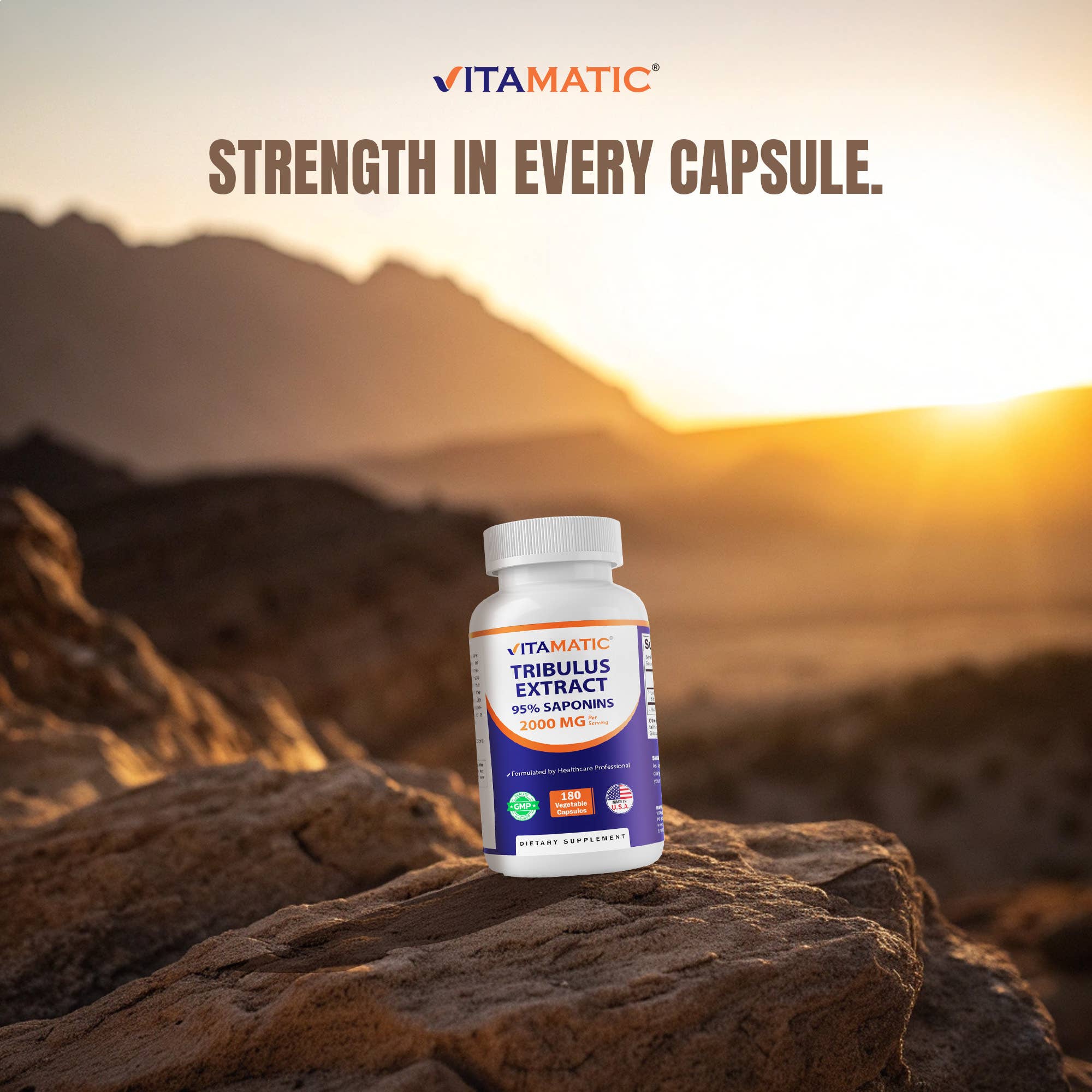 Vitamatic - Wholesale Oral Supplement/Vitamin - Vitamatic Tribulus Extract 2000mg Serving | 180 Veg Capsules3