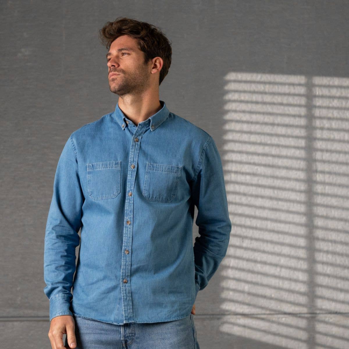 BILLYBELT - Wholesale Overhemd met knopen - Heren - Spijkerhemd Lichte jeans1