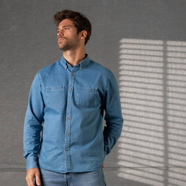 BILLYBELT - Wholesale Overhemd met knopen - Heren - Spijkerhemd Lichte jeans1