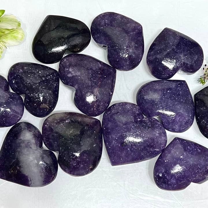 Wholesale Lot 2 Lbs Natural Lepidolite Crystal Heart Healing Energy for wholesale by KayleeNYC