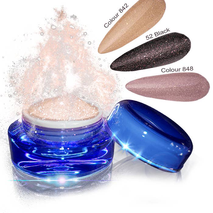 Glamour Dip Powder Apricot Sparkle 5 g for wholesale by HOLLYWOOD NAILS