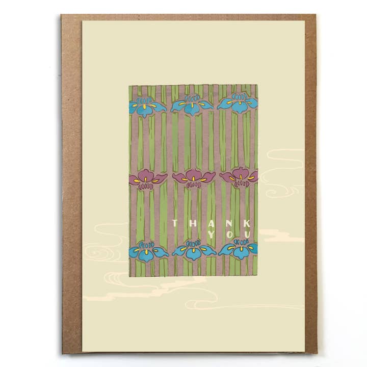 Irises Thank You; originale e bellissimo biglietto di ringraziamento per la vendita all'ingrosso da parte di A Zillion Dollars