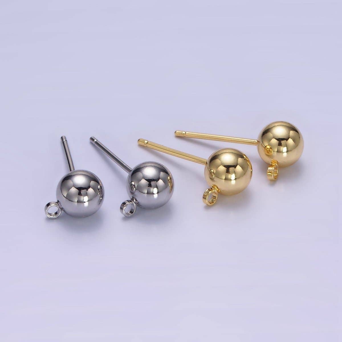 Aim Eternal - Wholesale Stud/Post Earrings - 1 pair 3,5,6mm Small Ball Stud Earrings Ball 14K Gold Filled Post Earring with Closed Loop for Earring Supply Z-673 Z-6785