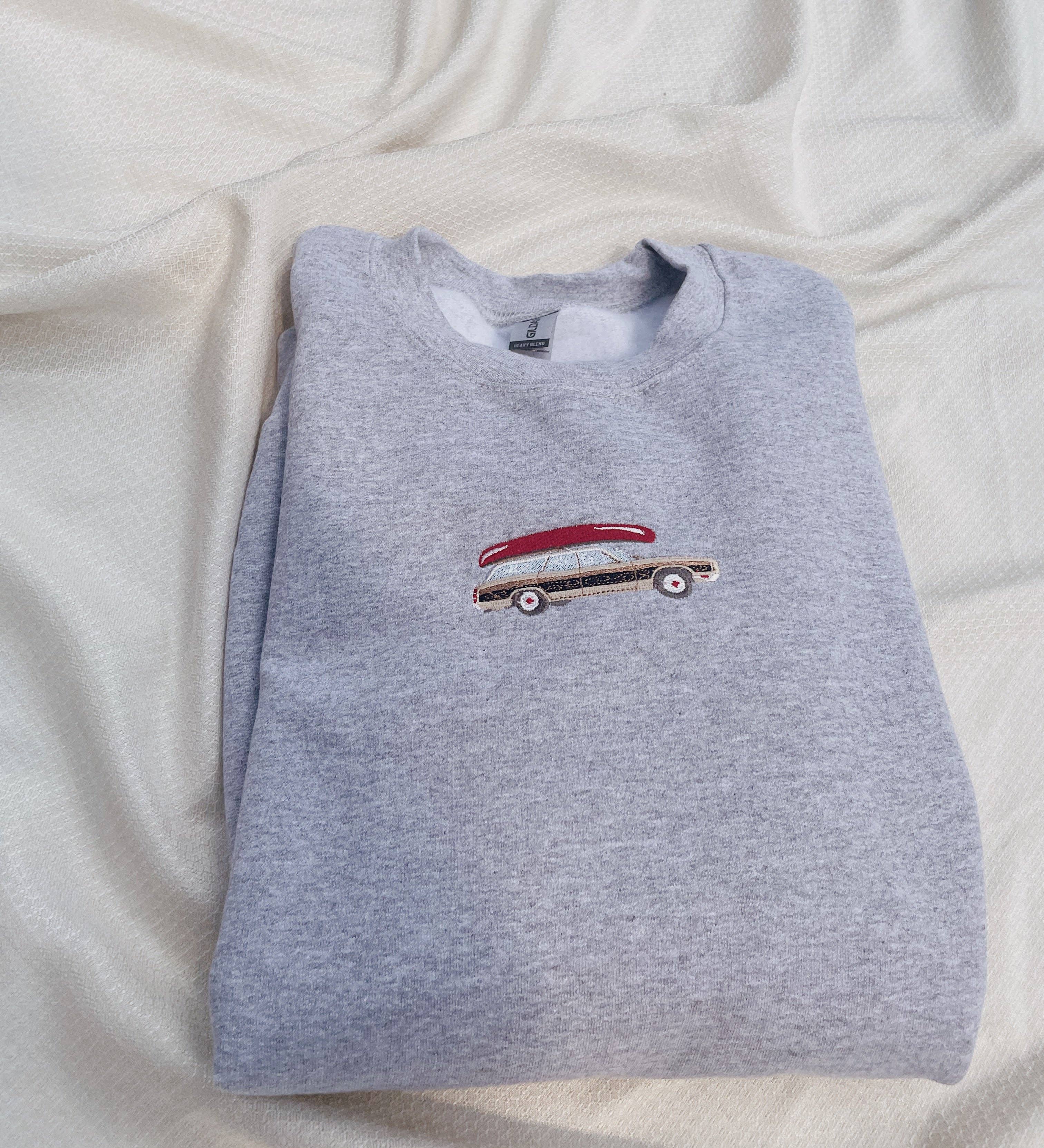 Molly Louise Shop - Wholesale Sweatshirt - Women's - Embroidered Vintage Car Sweatshirt