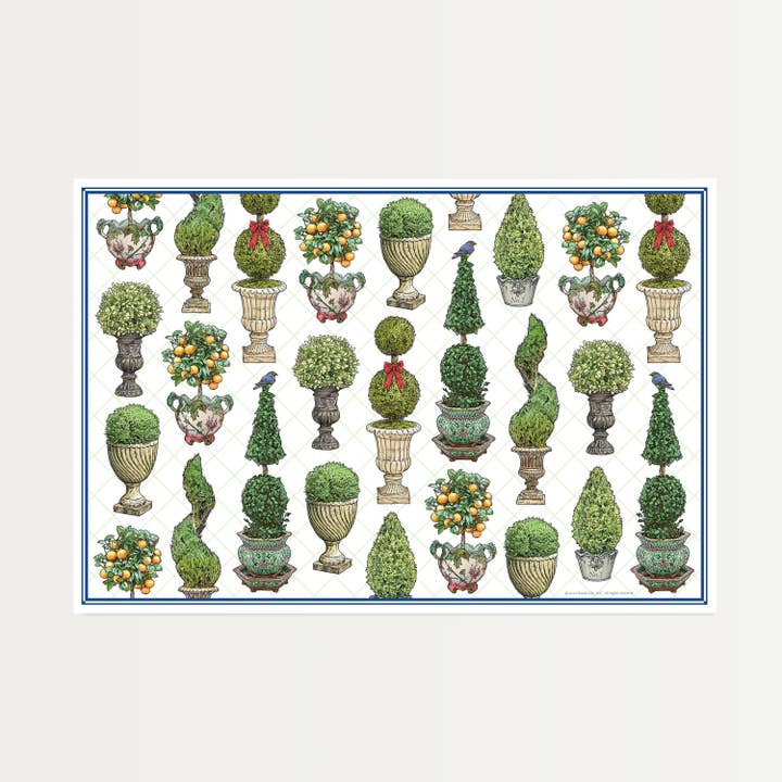 Manteles individuales de papel Topiary Joy (juego de 12) para venta al por mayor de Brook Isle