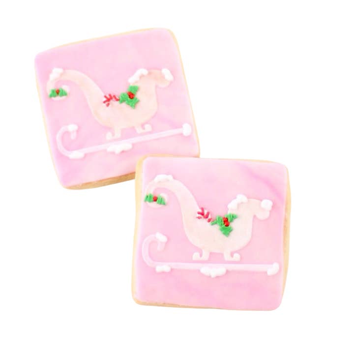 Vintage Winter Sleigh Cookies for wholesale by Sweet Sanctions LLC