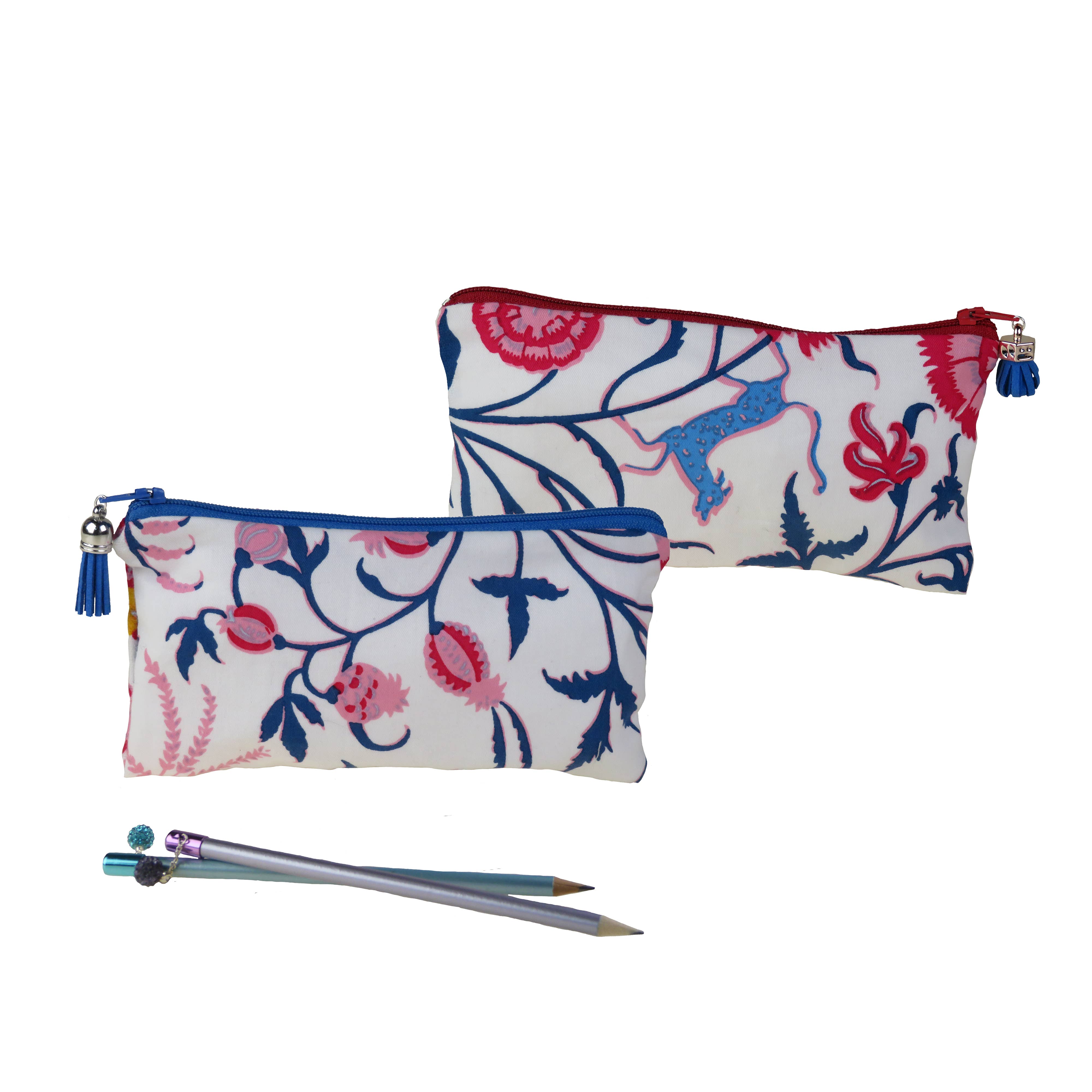 Supplement D'AM - Wholesale Pouch - Women's - Bird of Paradise Blue Red Cotton Pouch1