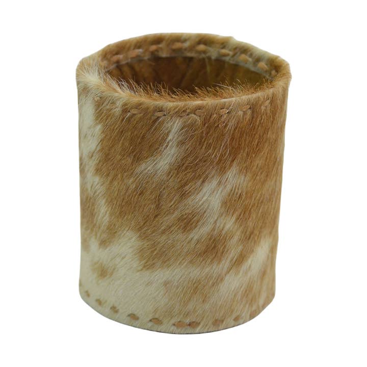 Cowhide Hairon Pen Stand for wholesale by STUDIO CALEIDOSCOPE