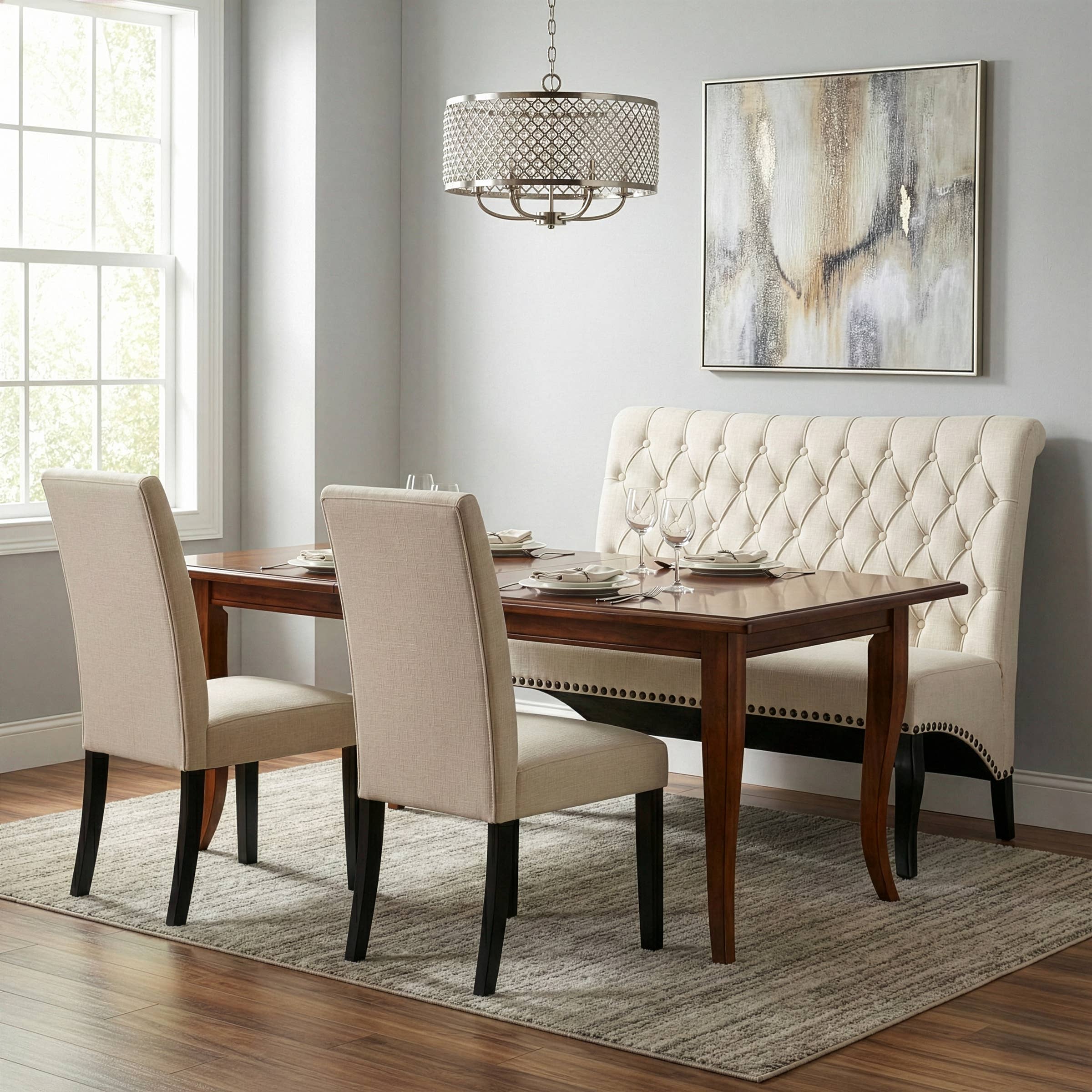 Glamour Home - Wholesale Sofa - Alisa Beige Upholstered Loveseat with Button Tufting7