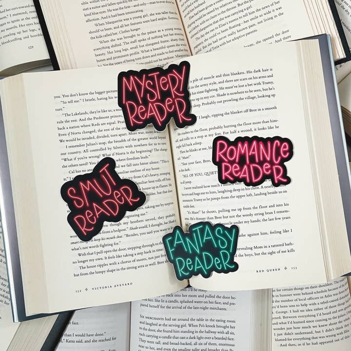 Neonleser-Aufkleber Satz von 4 für den Großhandel von The Peachy Polka Dot