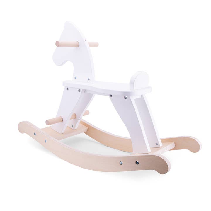 New Classic Toys EU - Vente Cheval à bascule – enfant - Rocking Horse - Blanc