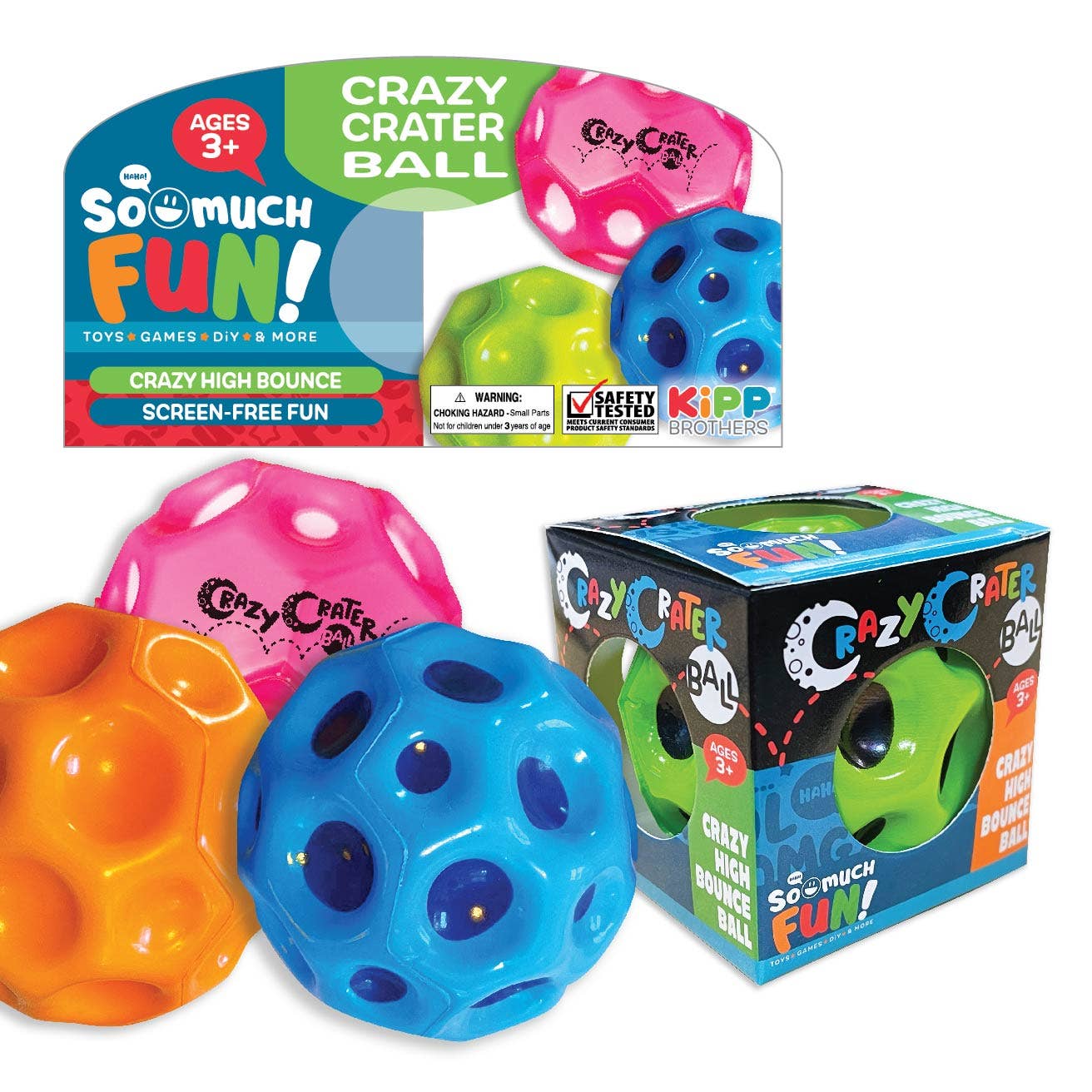Novelty Brands - Wholesale Classic Toy - Kids - So Much Fun! Crater Bounce Ball Boxed Assortment - 24/Pack0