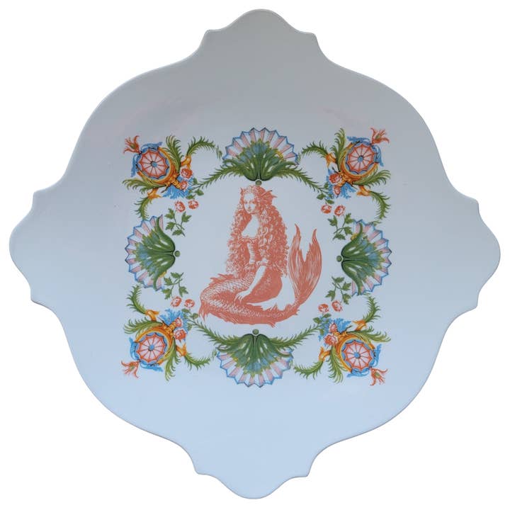 Lyserød Havfrue | Middagstallerken | Håndemaljeret for engroshandel hos Le Puppet Regime