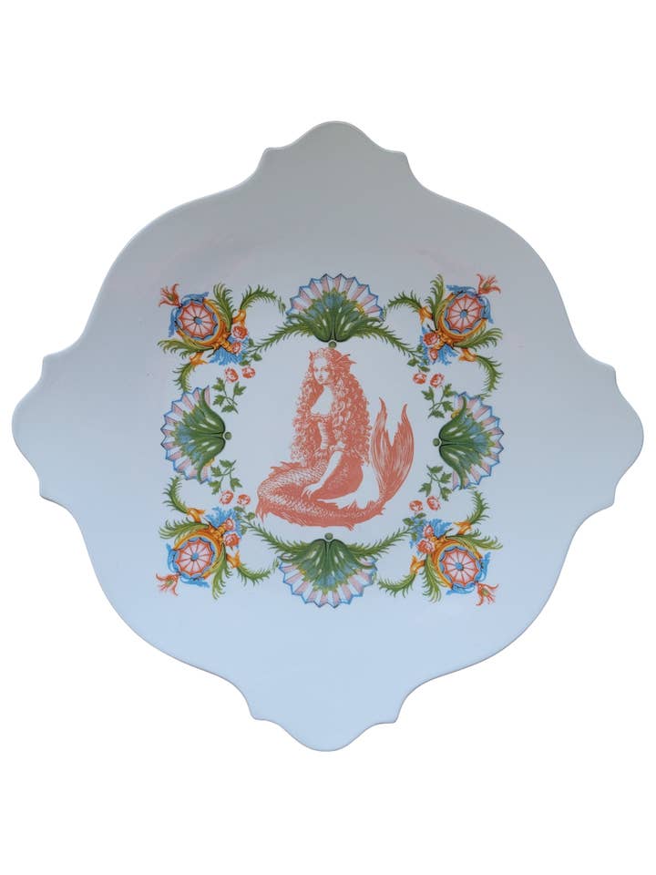 Lyserød Havfrue | Middagstallerken | Håndemaljeret for engroshandel hos Le Puppet Regime