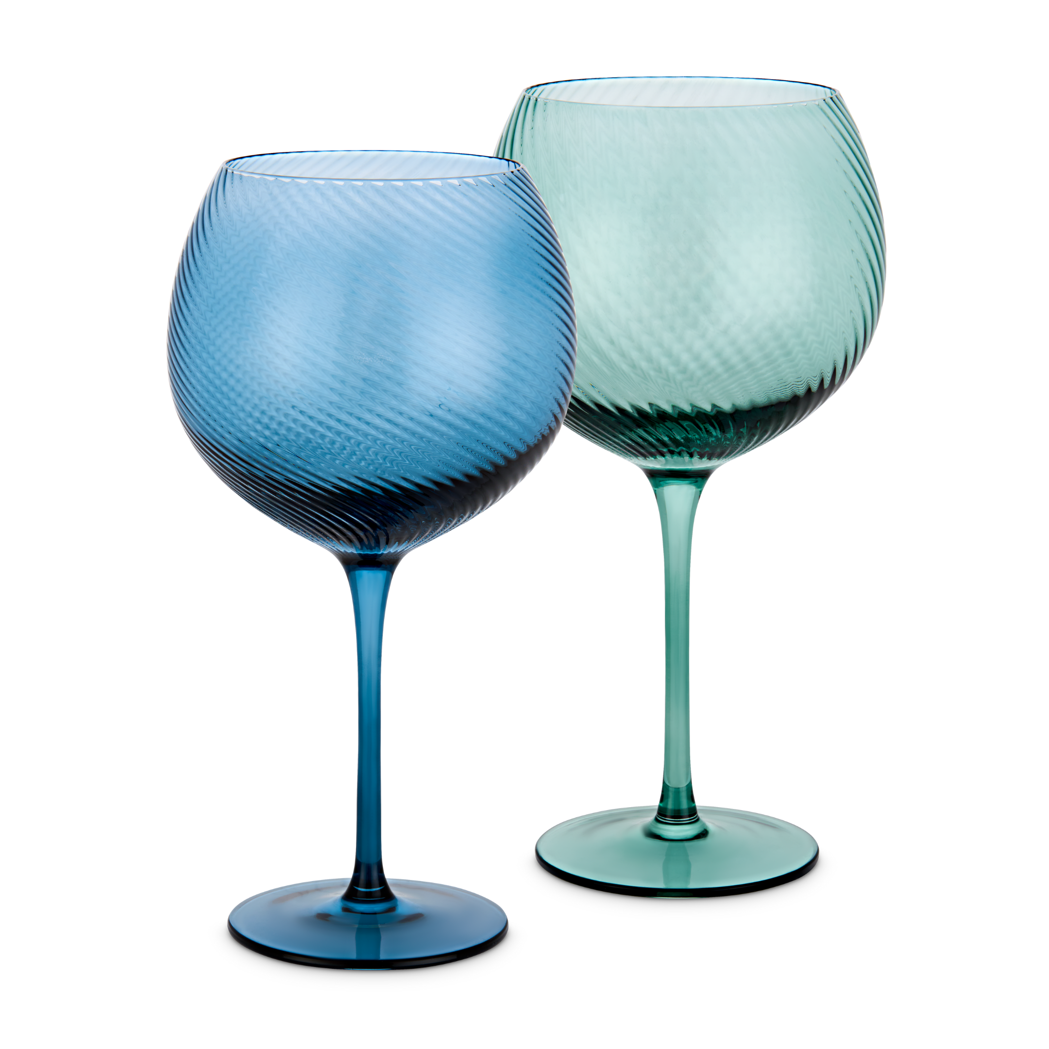 UBERSTAR – wholesale Cocktail/liquor glass – Twist Gin Glasses - Set of 2 Blue/Green0