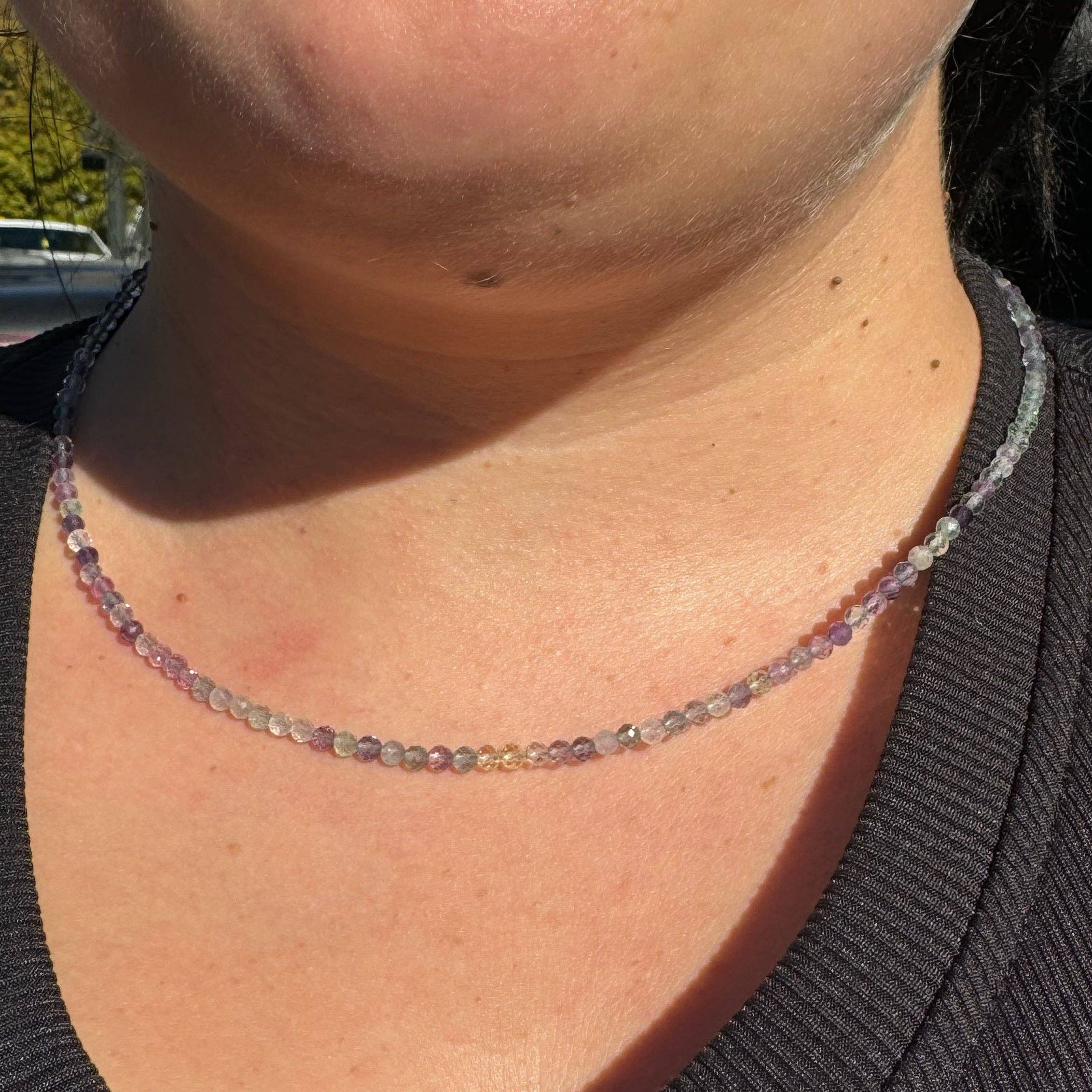 Moon Mountain Gems - Wholesale Beaded/Pearl Necklace - 3mm Faceted Gemstone Necklace, Dainty Crystal Necklace, Natural Gemstone Necklace, Facet Gemstone Necklace4