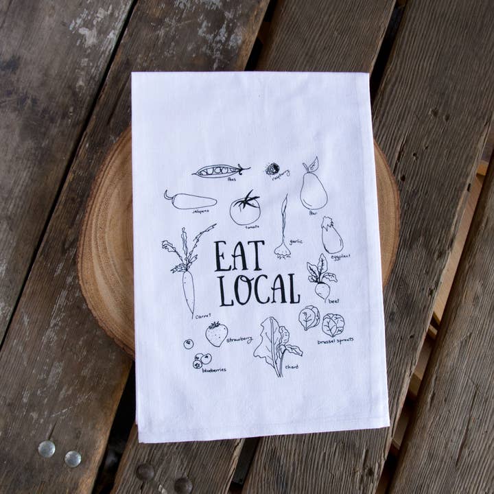 Ladybug Press - Wholesale Tea Towel - Eat Local Tea Towel4
