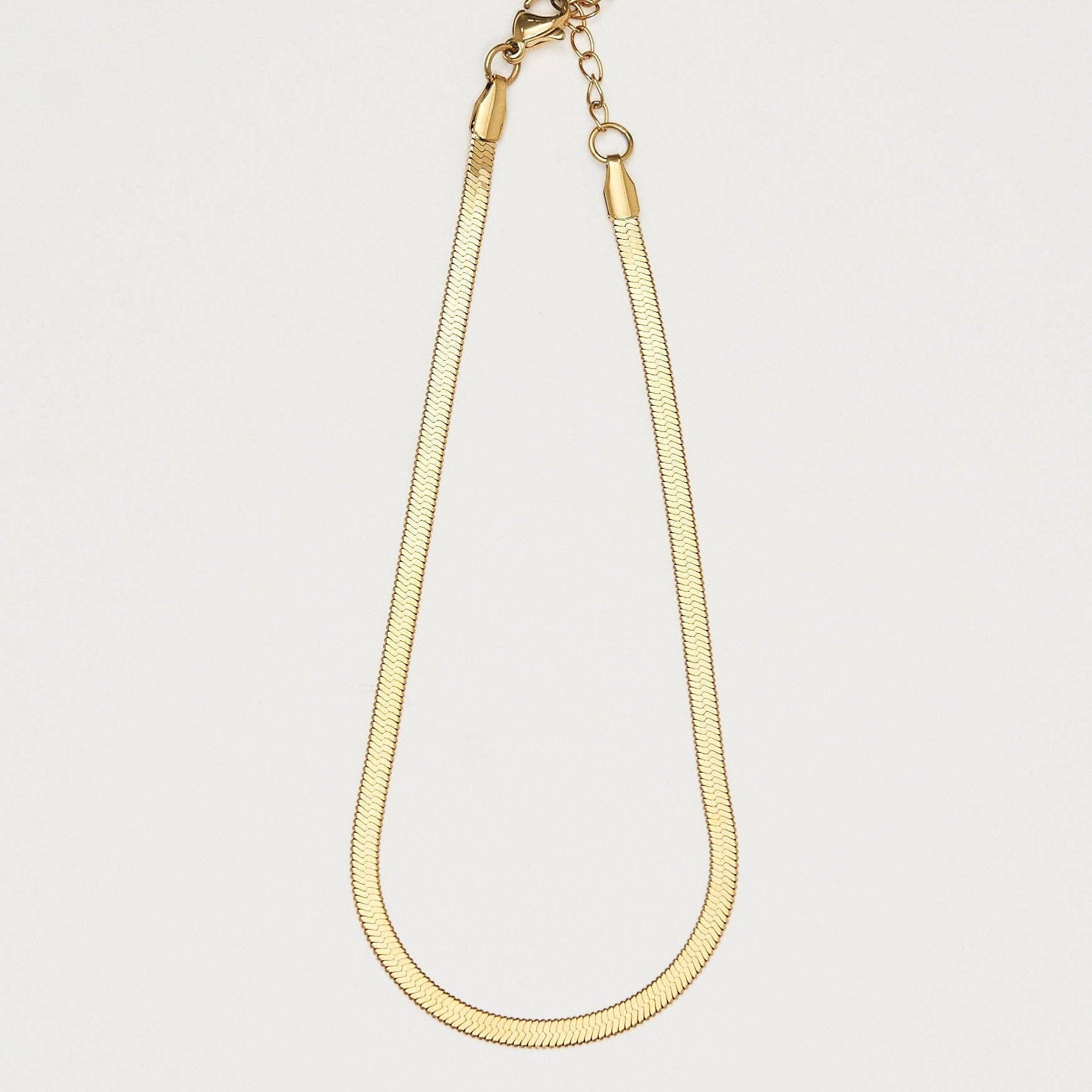 Brenda Grands Jewelry - Wholesale Anklet - Waterproof Gold Herringbone Anklet4