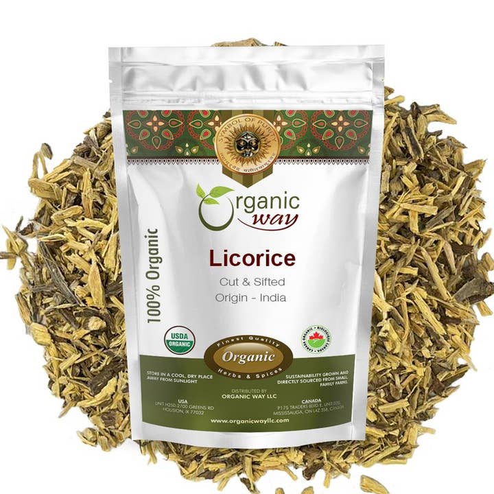 Réglisse biologique (coupée et tamisée) pour la vente par Organic Way LLC