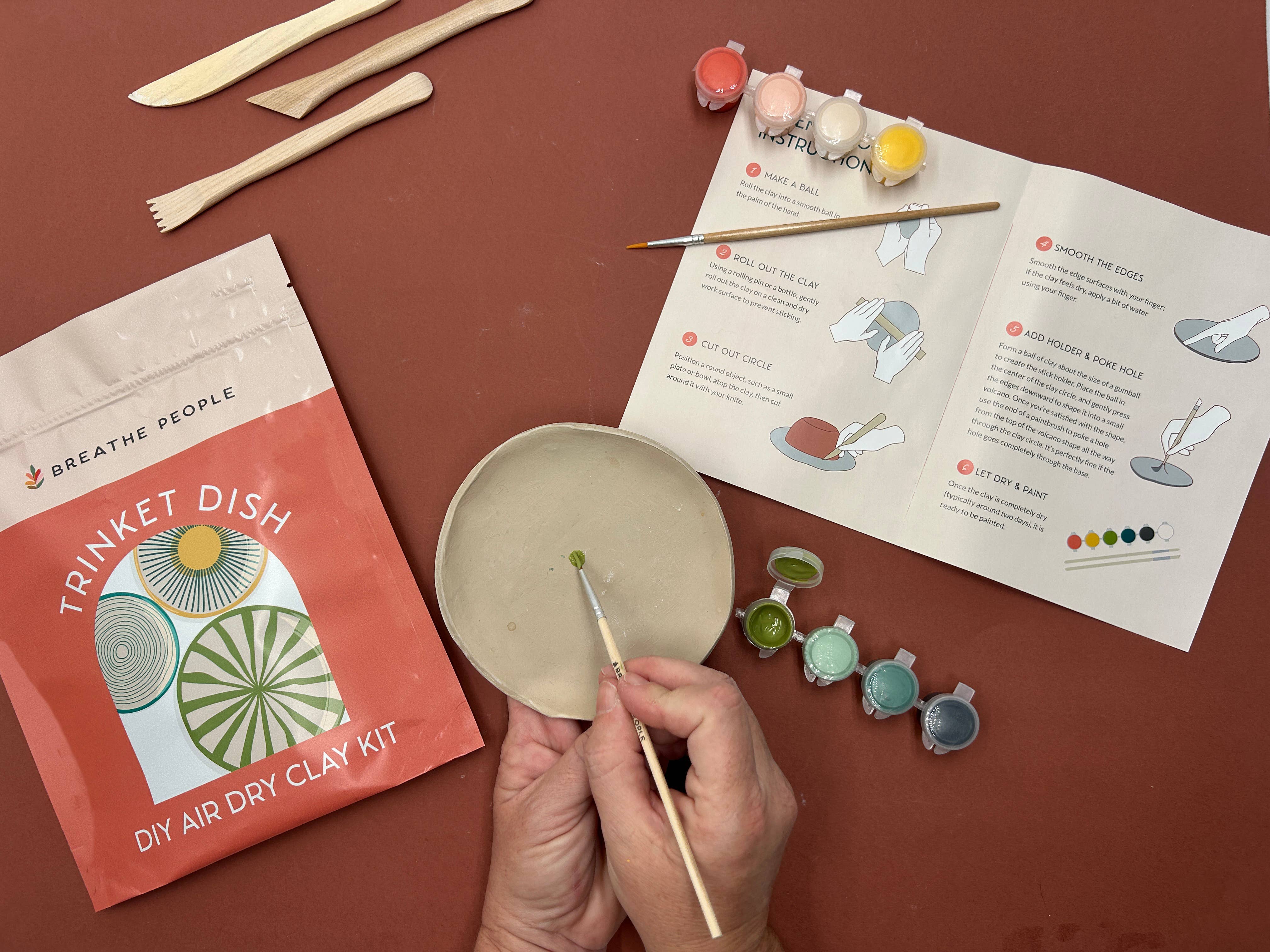 Breathe People - Wholesale DIY Craft Kit - DIY Air Dry Clay Kit- Make Your Own Mushroom Dish3