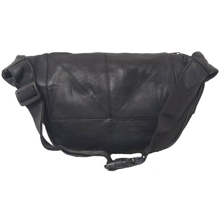 Sort Ægte lammeskind læder Jumbo Fanny taske #3099 for engroshandel på Faire