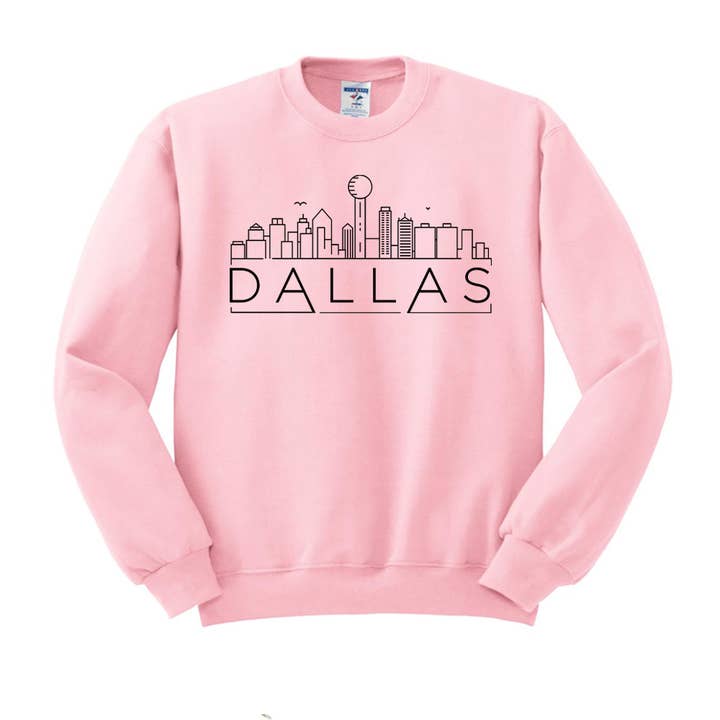 Lucky Luna Apparel - Wholesale Graphic Sweatshirt - Women's - Skyline Dallas Texas Crewneck Sweatshirt
