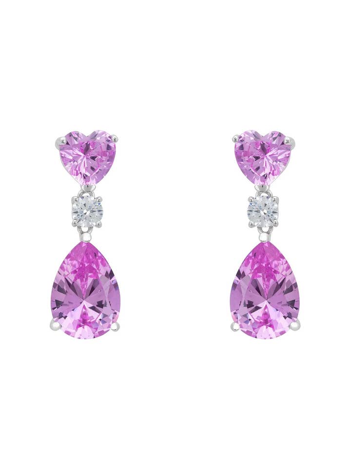 Boucles d'oreilles en argent Irina Morganite en forme de larme pour la vente par Latelita