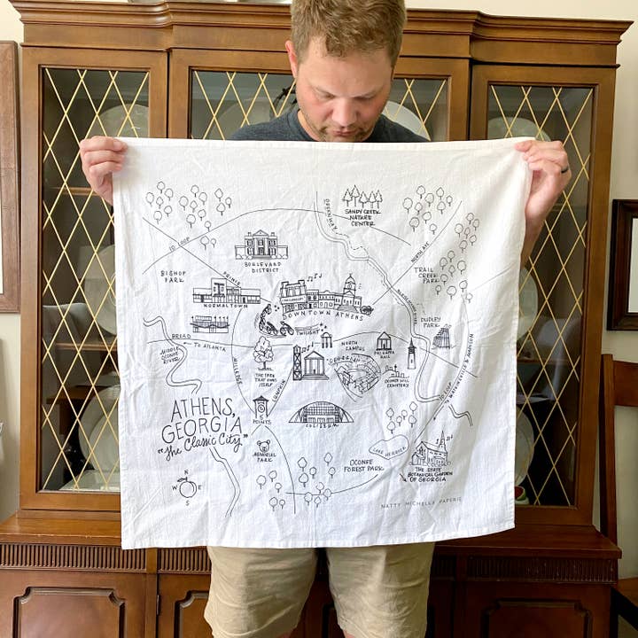 Natty Michelle Paperie - Wholesale Tea Towel - Athens, Georgia XL Flour Sack Towel