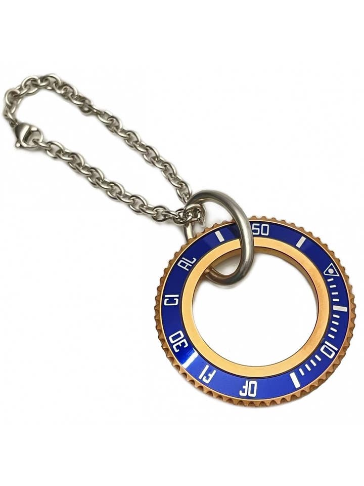 SPEEDOMETER OFFICIAL PVD BRONZE KEYCHAIN COLOR BLUE for wholesale by Speedometer Official