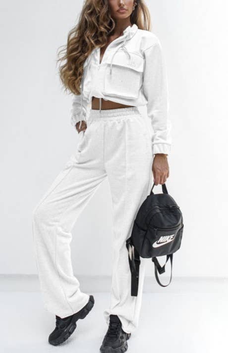 HIDDENBRAND - Wholesale Lounge Set - Women's - Drawstring zip-up sweatshirt & pant 2 piece set outfits4