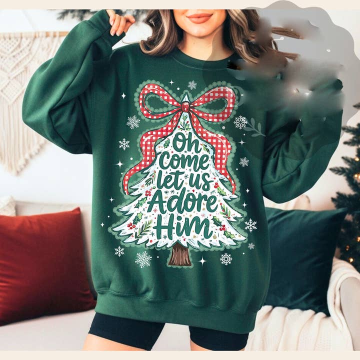Joy to the World Shirt, Coquette Jesus Christmas Sweatshirt for wholesale by DLT Ecommerce