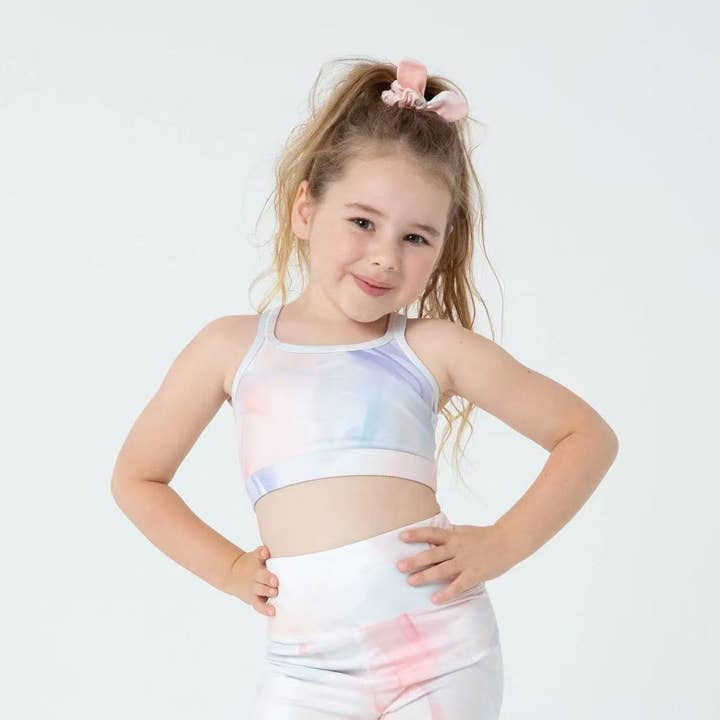 LESIMO - Wholesale Athletic top – Kids - Girls MellowTouch Crop Top - Citrus Breeze
