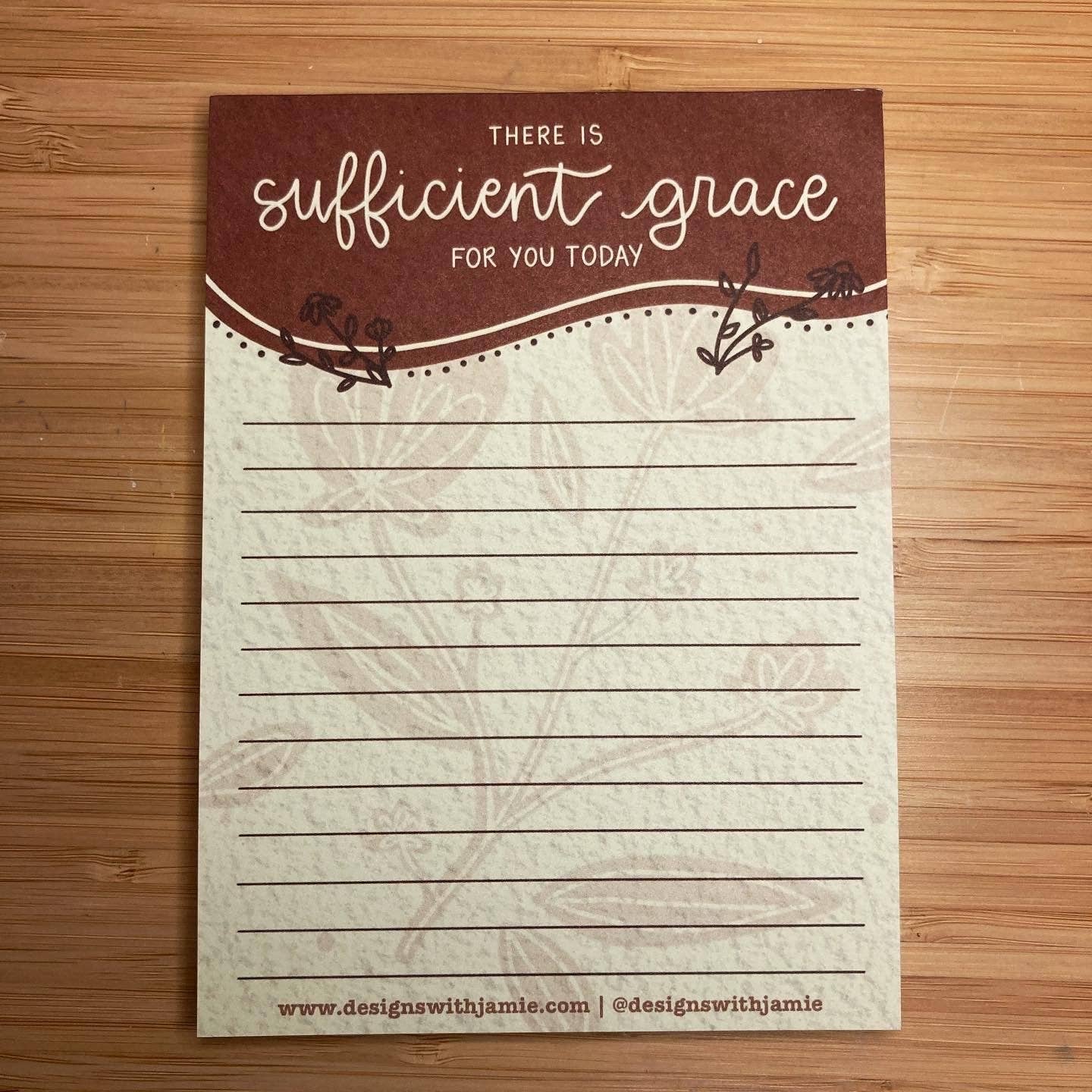 Designs with Jamie - Wholesale Notepad - Sufficient Grace Notepad1