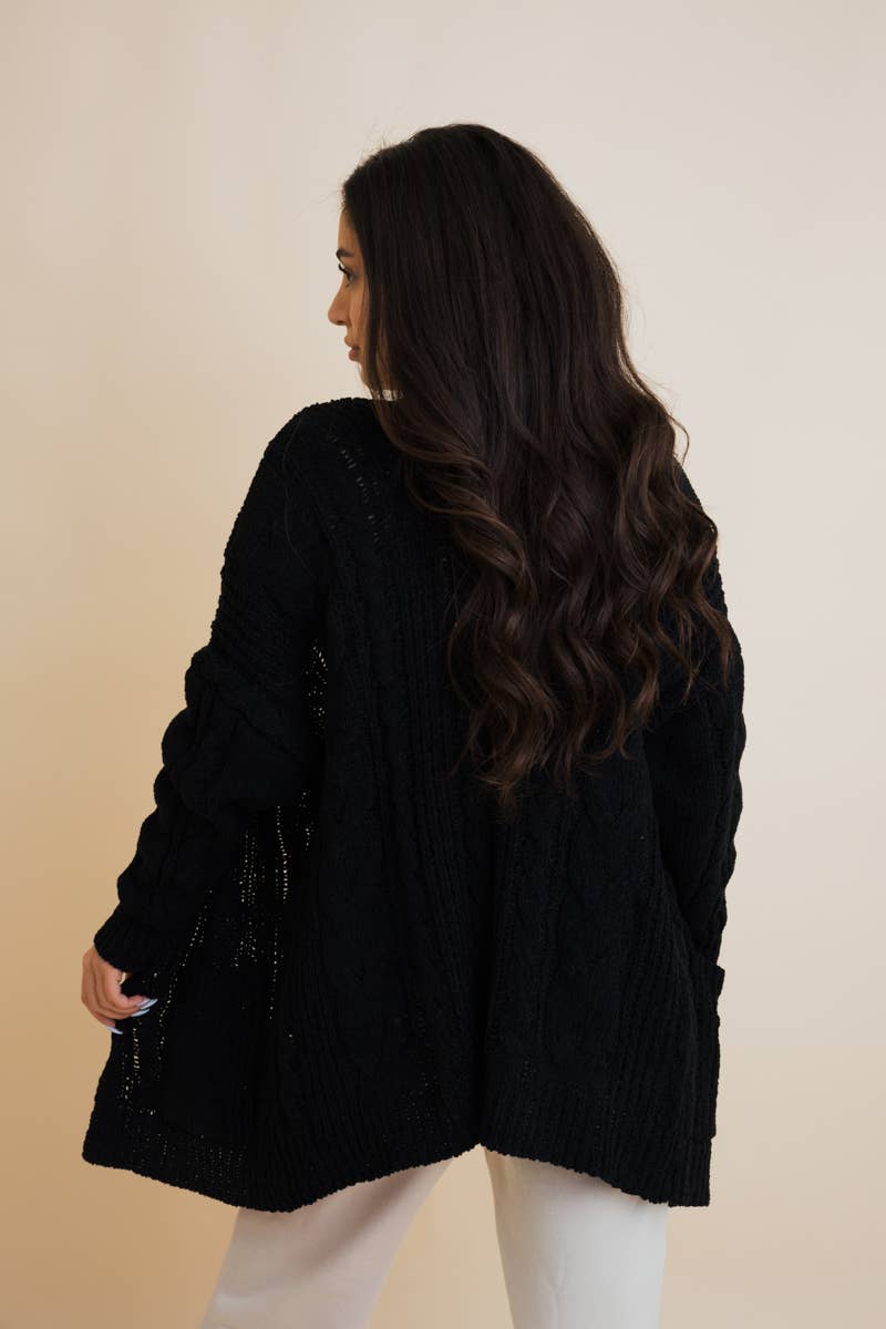 Leto Accessories - Vendita all'ingrosso Cardigan - Donna - Cardigan a maglia intrecciata classica e calda.1