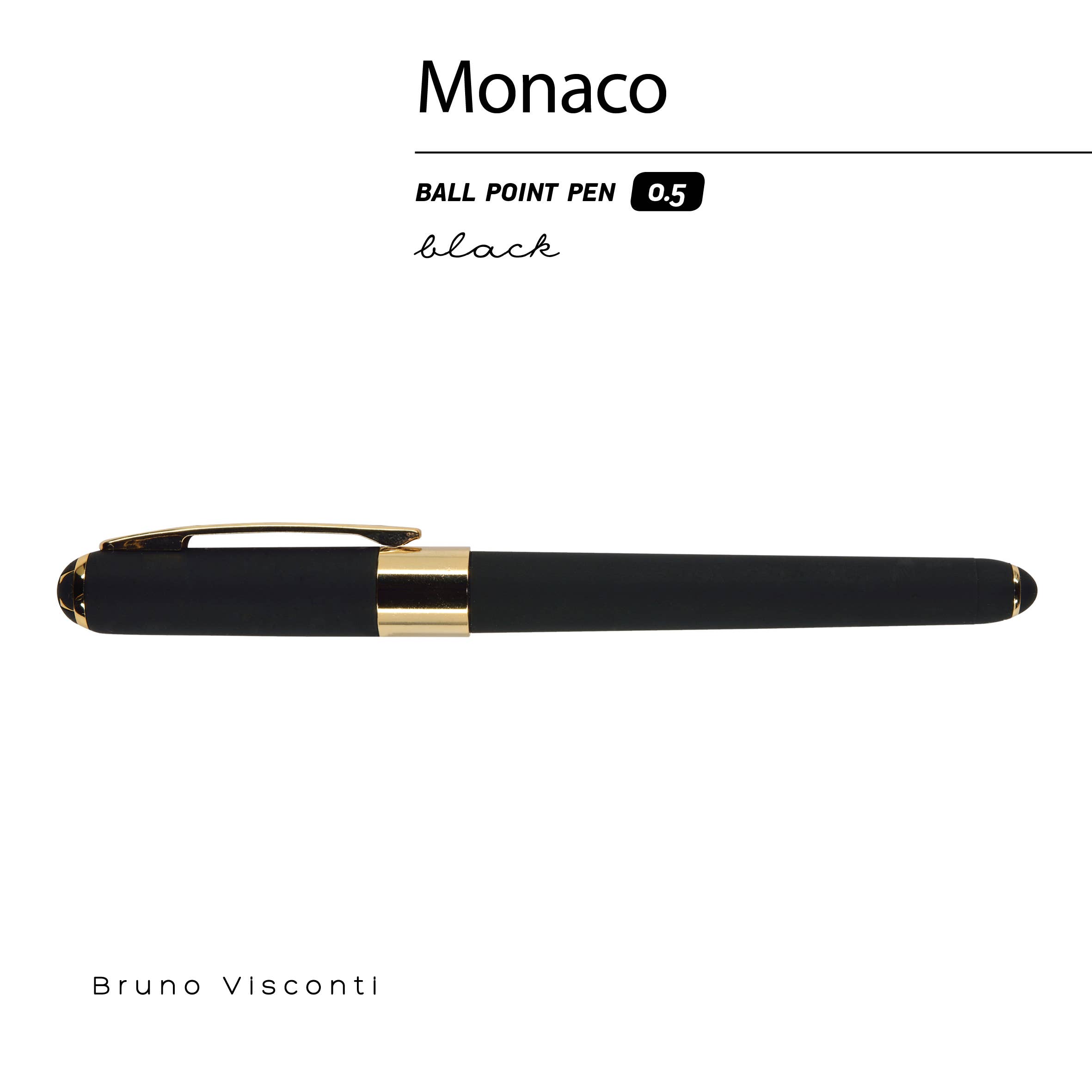 BV by Bruno Visconti - Wholesale Pen - Monaco Collection Black Ballpoint Pen3
