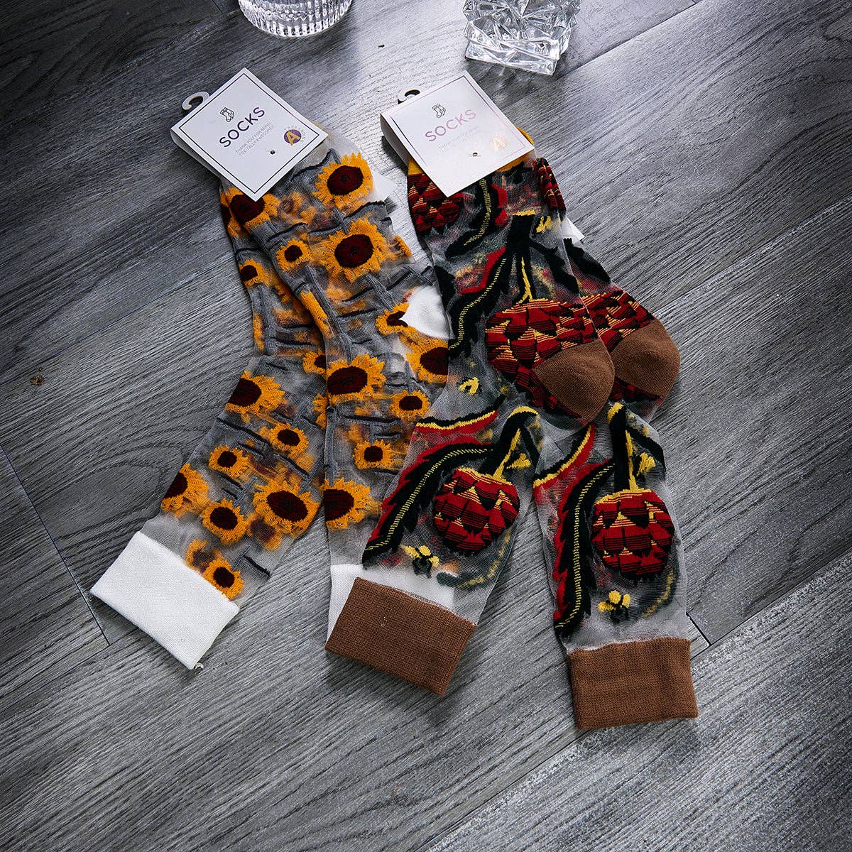 Funkyrel® Atzbranding Limited - Wholesale Socks - Women's - Rufia - Floral Pattern Summer Socks7