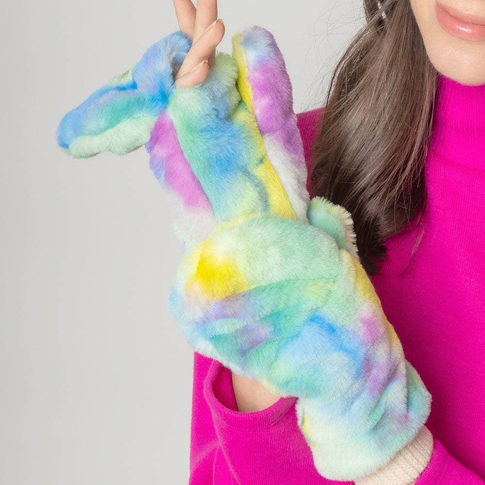 Sensibling Corp. - Vente Moufles – femme - Moufles ouvertes en fausse fourrure solide10