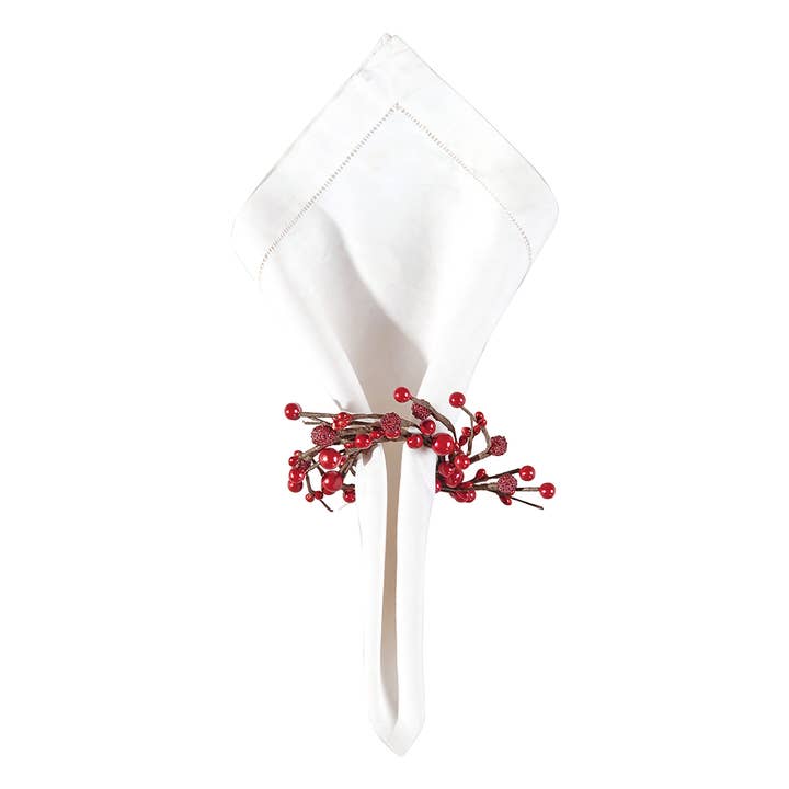 C&F Home - Wholesale Napkin Ring - Christmas Berries Wreath Napkin Ring