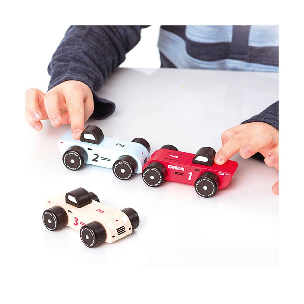 AJ Aguiar - Vendita all'ingrosso Macchinetta/camioncino giocattolo - Bambini  - Set di Auto F1 in Legno Cubika 3 Pezzi5