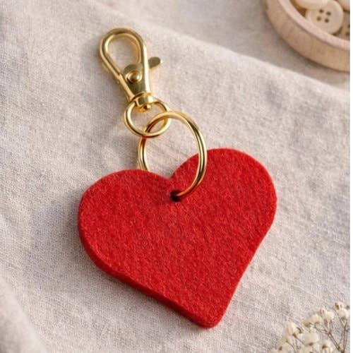 Scandinavian Hearts - Wholesale Purse/Bag Accessory - Women's - Felt Heart Purse Charm Minimalist Ksychain