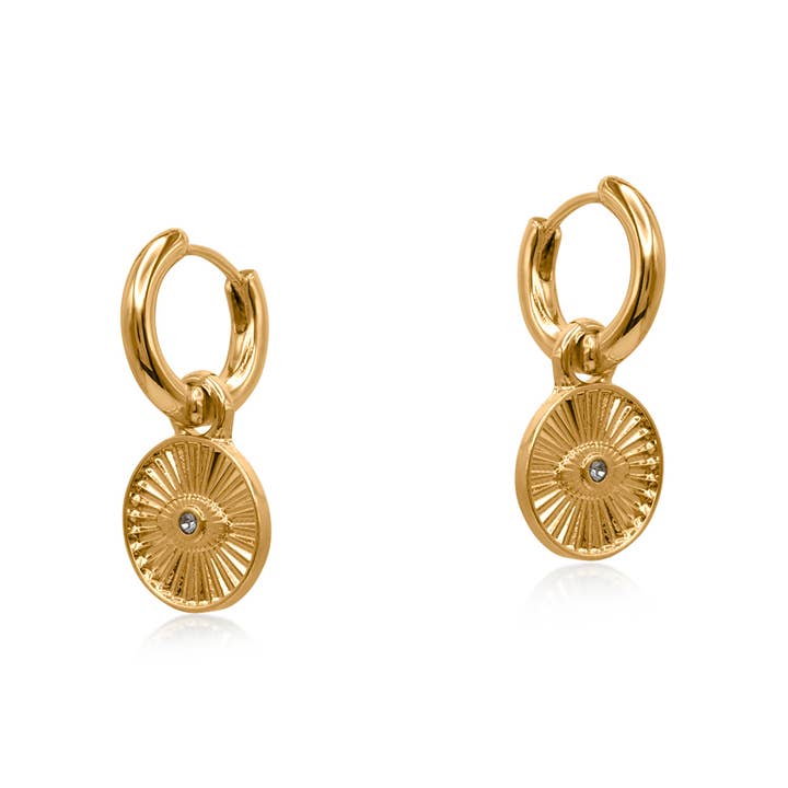 Sirens Eye Huggies Earrings for wholesale by Big Metal London