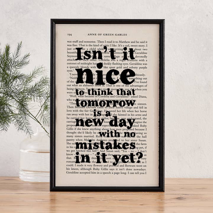 Anne Of Green Gables Framed Quote Print for wholesale by Bookishly (US Duties Paid)