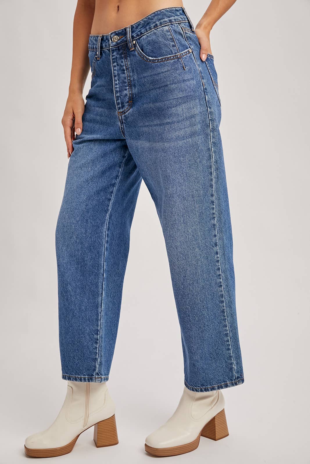 Bluivy - Wholesale Jeans - Women's - DENIM MID-RISE WIDE LEG CROPPED JEANS17