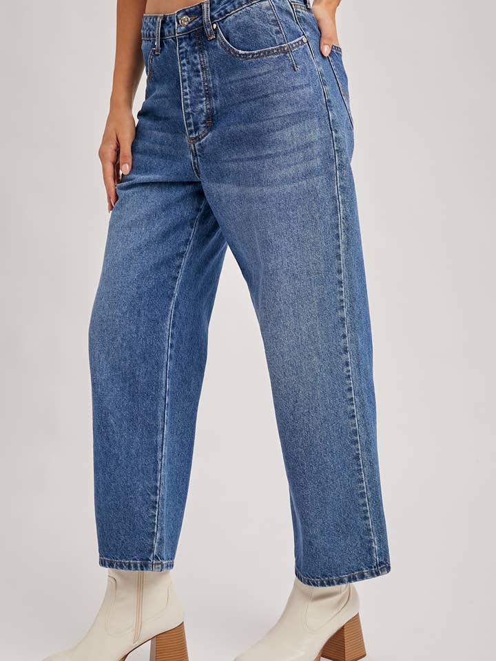 Bluivy - Wholesale Jeans - Women's - DENIM MID-RISE WIDE LEG CROPPED JEANS17
