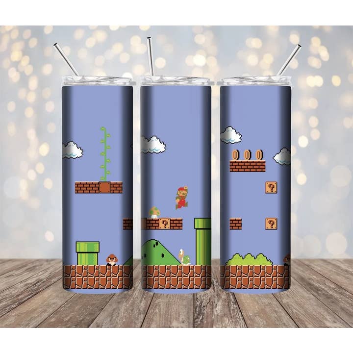 Mario Game 20 oz Tumbler for wholesale by Lillypad Creations
