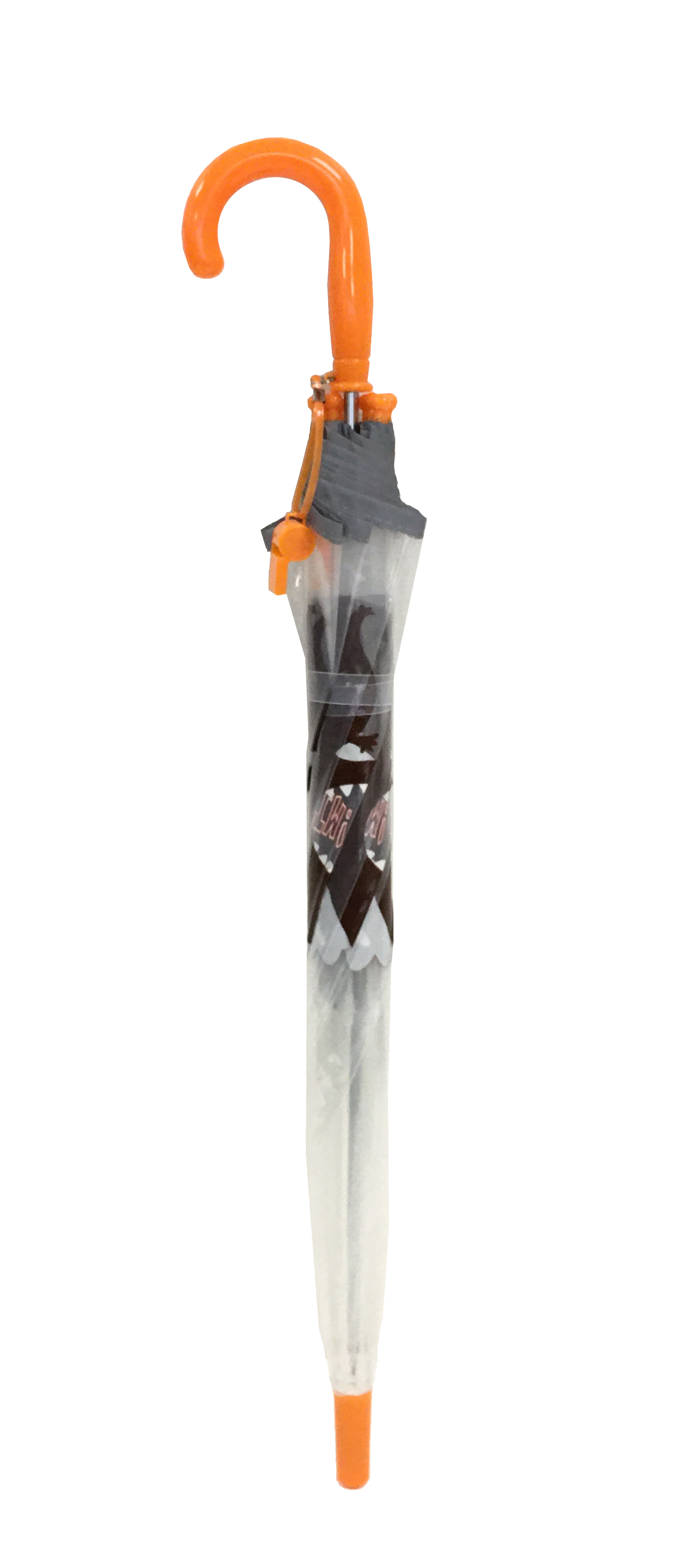 SMATI – Guarda-chuva – Criança por atacado – Guarda-chuva infantil transparente com estampa de dinossauro e faixa refletiva2