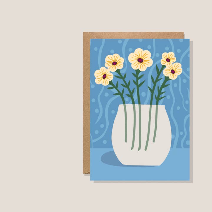 The Blue Room Greetings Card for wholesale by Kiran Ravilious